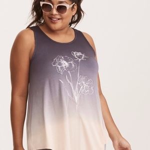 Torrid Ombré Grey Peach Sleeveless Top Size 10